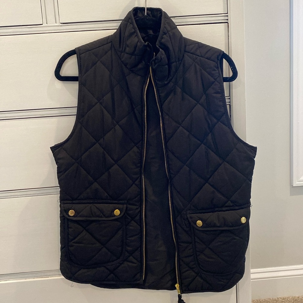 Black quilted vest